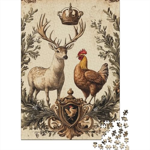 1000-teilige Holzpuzzles Für Erwachsene Deer and Rooster Puzzles 1000 Teile Puzzle 1000pcs (75x50cm) von CPXSEMAZA