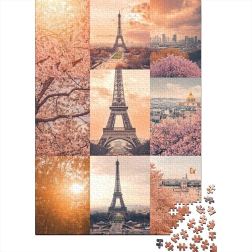 1000-teilige Holzpuzzles Für Erwachsene Eiffel Tower Puzzles 1000 Teile Stressabbauende Puzzles 1000pcs (75x50cm) von CPXSEMAZA