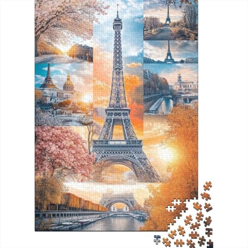 1000-teilige Holzpuzzles Für Erwachsene Eiffel Tower Puzzles 1000 Teile Stressabbauende Puzzles 1000pcs (75x50cm) von CPXSEMAZA