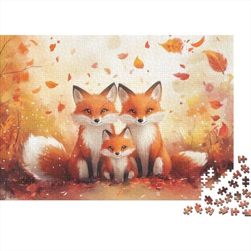 1000-teilige Holzpuzzles Für Erwachsene Fox Family Puzzle Mit 1000 Teilen, Herausfordernde Puzzles Für Erwachsene 1000pcs (75x50cm) von CPXSEMAZA