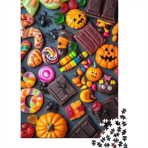 1000-teilige Holzpuzzles Für Erwachsene Halloween Candy 1000-teiliges Puzzle, Komplexe Puzzles Für Erwachsene 1000pcs (75x50cm) von CPXSEMAZA