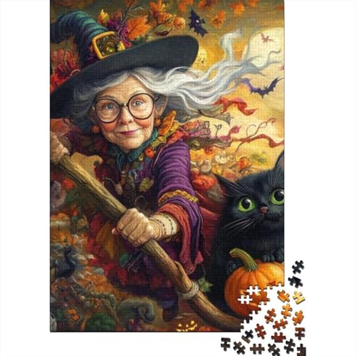 1000-teilige Holzpuzzles Für Erwachsene Happy Halloween Puzzle Mit 1000 Teilen, Herausfordernde Puzzles Für Erwachsene 1000pcs (75x50cm) von CPXSEMAZA