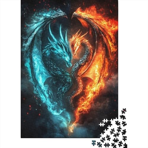 1000-teilige Holzpuzzles Für Erwachsene Ice Fire Dragon 1000-teiliges Puzzle, Komplexe Puzzles Für Erwachsene 1000pcs (75x50cm) von CPXSEMAZA