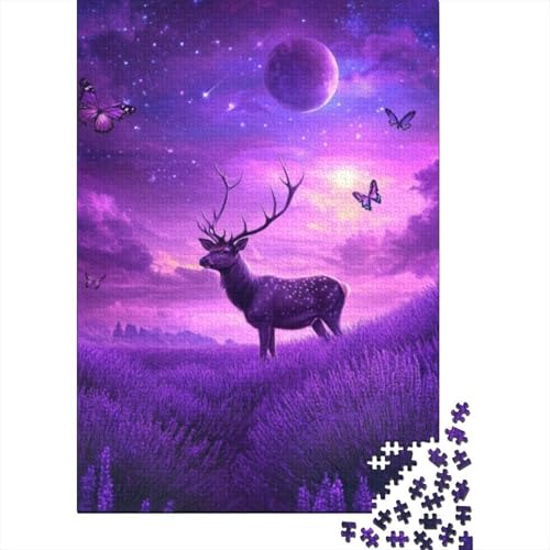 1000-teilige Holzpuzzles Für Erwachsene Lavender Deer Puzzle Mit 1000 Teilen, Herausfordernde Puzzles Für Erwachsene 1000pcs (75x50cm) von CPXSEMAZA