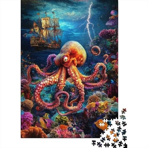 1000-teilige Holzpuzzles Für Erwachsene Octopus Puzzle Mit 1000 Teilen, Herausfordernde Puzzles Für Erwachsene 1000pcs (75x50cm) von CPXSEMAZA