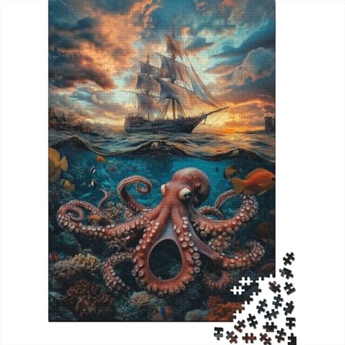 1000-teilige Holzpuzzles Für Erwachsene Octopus Puzzle Mit 1000 Teilen, Herausfordernde Puzzles Für Erwachsene 1000pcs (75x50cm) von CPXSEMAZA