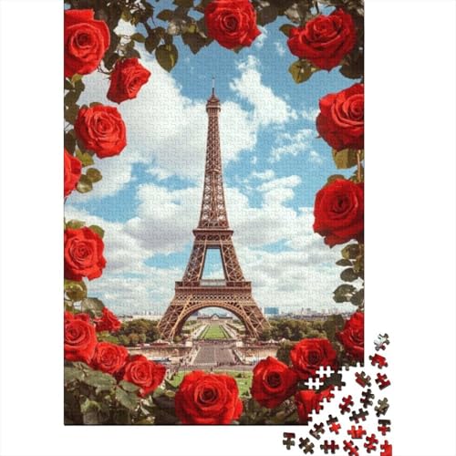 1000-teilige Holzpuzzles Für Erwachsene Rose Eiffel Tower Puzzle Mit 1000 Teilen, Herausfordernde Puzzles Für Erwachsene 1000pcs (75x50cm) von CPXSEMAZA