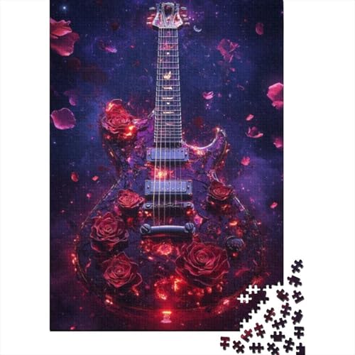 1000-teilige Holzpuzzles Für Erwachsene Rose Guitar Puzzles 1000 Teile Puzzle 1000pcs (75x50cm) von CPXSEMAZA