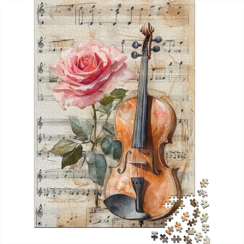 1000-teilige Holzpuzzles Für Erwachsene Rose Violin 1000-teilige Puzzles, Lernspiele Für Erwachsene 1000pcs (75x50cm) von CPXSEMAZA