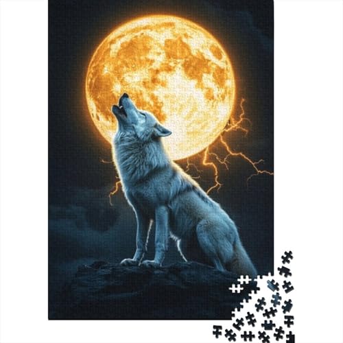 1000-teilige Holzpuzzles Für Erwachsene Wolf Puzzles 1000 Teile Stressabbauende Puzzles 1000pcs (75x50cm) von CPXSEMAZA