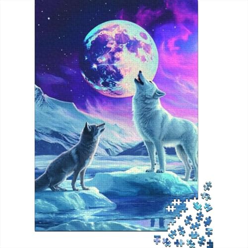 1000-teilige Holzpuzzles Für Erwachsene Wolf Puzzles 1000 Teile Stressabbauende Puzzles 1000pcs (75x50cm) von CPXSEMAZA