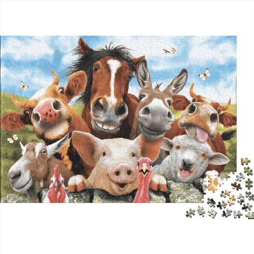 1000-teilige Puzzles Für Erwachsene Cute Farm Animals Puzzles Für Erwachsene, 1000-teiliges Spiel, Spielzeug Für Erwachsene, Familienpuzzles, Geschenk 1000pcs (75x50cm) von CPXSEMAZA