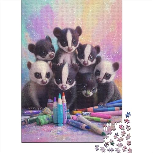 1000-teilige Puzzles Für Erwachsene Cute Skunk 1000 Teile Puzzle Familienpuzzle Spielzeug Puzzles 1000pcs (75x50cm) von CPXSEMAZA