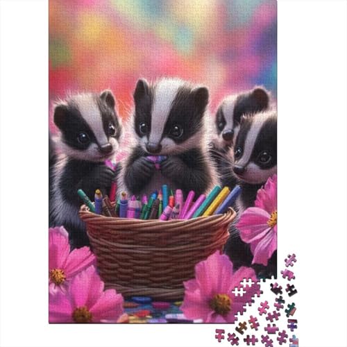 1000-teilige Puzzles Für Erwachsene Cute Skunk 1000-teiliges Puzzle, Herausfordernde Puzzles Für Erwachsene 1000pcs (75x50cm) von CPXSEMAZA