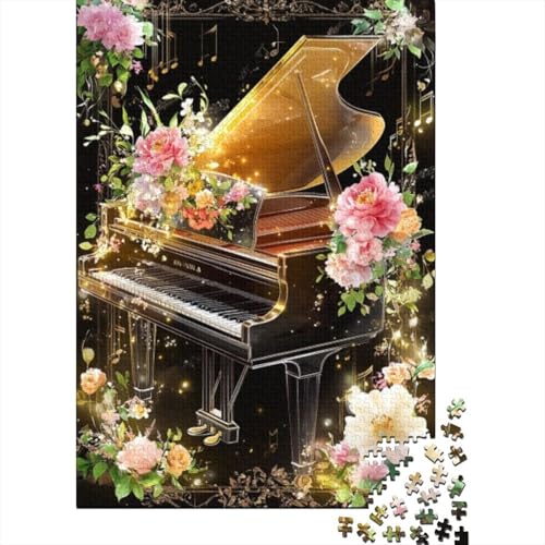 1000-teilige Puzzles Für Erwachsene Flowers Piano 1000-teiliges Puzzle, Einzigartige Heimdekoration Und Geschenke 1000pcs (75x50cm) von CPXSEMAZA