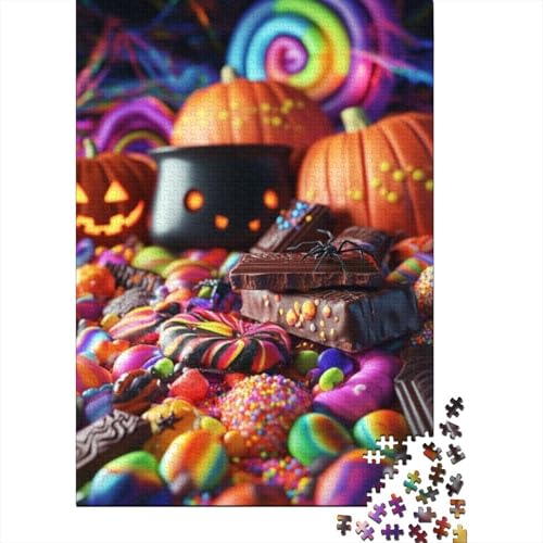 1000-teilige Puzzles Für Erwachsene Halloween Candy Puzzles 1000 Teile Stressabbauende Puzzles 1000pcs (75x50cm) von CPXSEMAZA