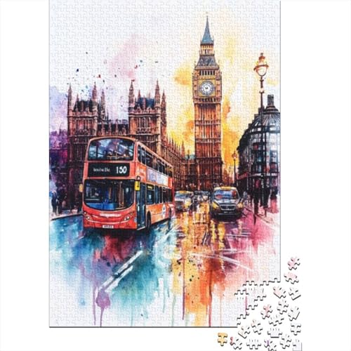 1000-teilige Puzzles Für Erwachsene London Bus 1000-teiliges Puzzle Impossible Puzzle 1000pcs (75x50cm) von CPXSEMAZA