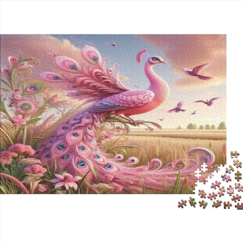 300 Stück Puzzles Pink Peacock Puzzlespiele Für Erwachsene Die Beste Aktivität Für Spieleabend 300pcs (40x28cm) von CPXSEMAZA
