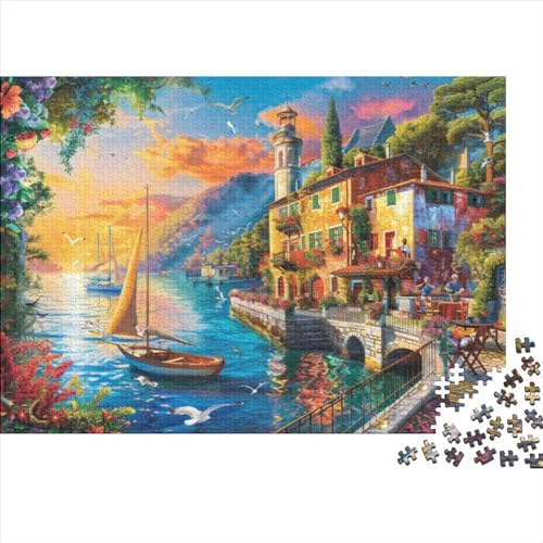 300 Teile Puzzle, Spiele Puzzle Für Erwachsene Und Kinder, Port at Dusk Puzzle, 300-teiliges Puzzle Geschenk 300pcs (40x28cm) von CPXSEMAZA