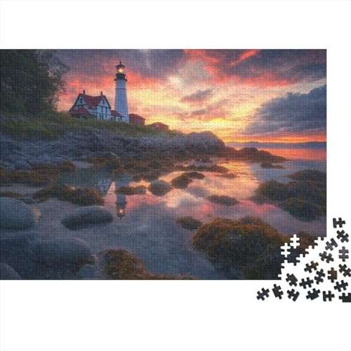 300 Teile Puzzle Für Erwachsene Seaside Lighthouse Puzzle Für Erwachsene, Holzpuzzle, Erwachsene Und Kinder 300pcs (40x28cm) von CPXSEMAZA