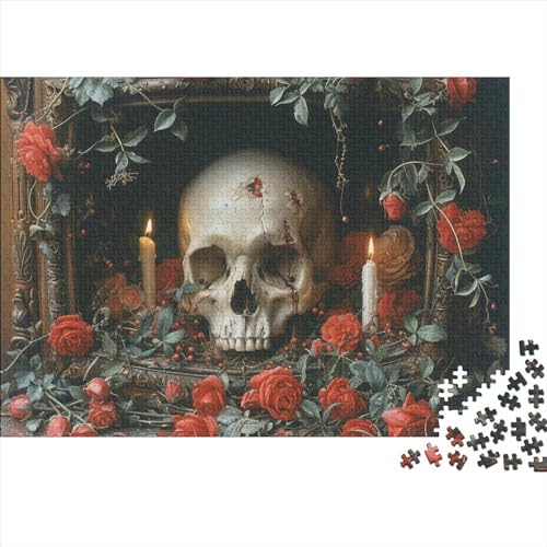 300 Teile Puzzle Für Erwachsene Skull Candle Puzzle Für Erwachsene, Holzpuzzle, Erwachsene Und Kinder 300pcs (40x28cm) von CPXSEMAZA