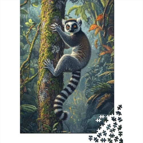 300-teilige Holzpuzzles Für Erwachsene Cute Lemur Puzzle Mit 300 Teilen, Herausfordernde Puzzles Für Erwachsene 300pcs (40x28cm) von CPXSEMAZA