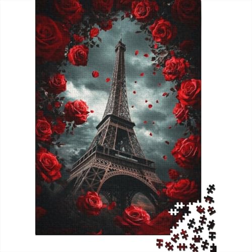 300-teilige Holzpuzzles Für Erwachsene Rose Eiffel Tower Puzzles 300 Teile Puzzle 300pcs (40x28cm) von CPXSEMAZA