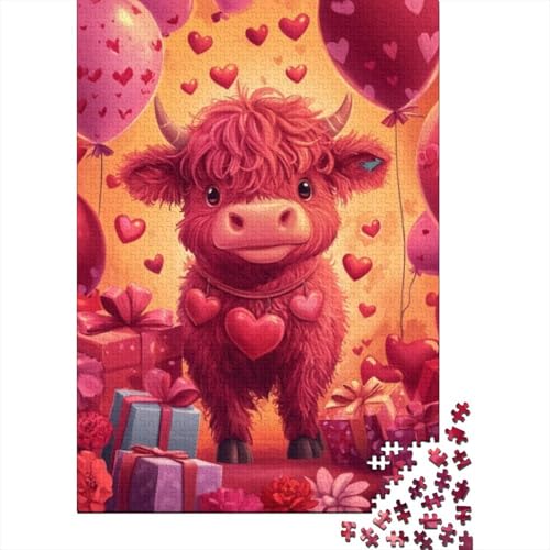 300-teilige Puzzles Für Erwachsene Cute Highland Cow Baby Puzzles 300 Teile Puzzle Für Erwachsene 300pcs (40x28cm) von CPXSEMAZA