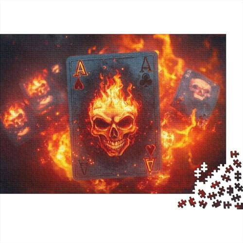 300-teilige Puzzles Für Erwachsene Poker Skull Puzzles 300 Teile Familien-Puzzlespielzeug 300pcs (40x28cm) von CPXSEMAZA