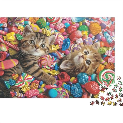 3D Candy Cat Puzzles Für Erwachsene 300-teilige Puzzles Für Erwachsene Anspruchsvolles Spiel Ungelöstes Puzzle 300pcs (40x28cm) von CPXSEMAZA