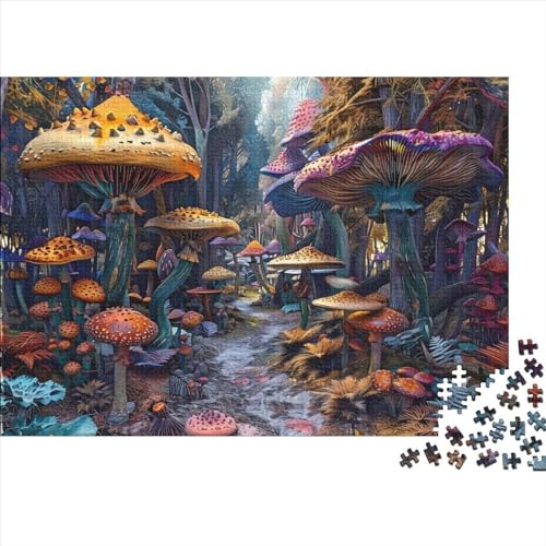 3D Colorful Mushroom Forest Puzzles Für Erwachsene 300-teilige Puzzles Für Erwachsene Anspruchsvolles Spiel Ungelöstes Puzzle 300pcs (40x28cm) von CPXSEMAZA