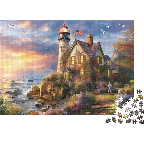 3D-Puzzle 1000 Teile Für Erwachsene Beach House 1000-teiliges Puzzle Lernspiele Heimdekorationspuzzle 1000pcs (75x50cm) von CPXSEMAZA