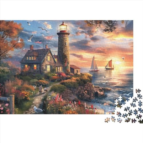 3D-Puzzle 1000 Teile Für Erwachsene Beach House 1000-teiliges Puzzle Lernspiele Heimdekorationspuzzle 1000pcs (75x50cm) von CPXSEMAZA