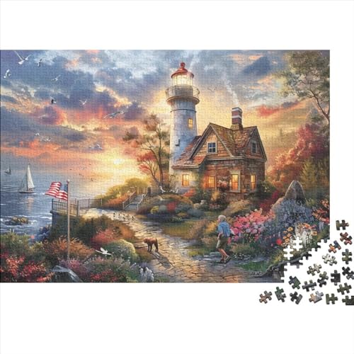 3D-Puzzle 1000 Teile Für Erwachsene Beach House 1000-teiliges Puzzle Lernspiele Heimdekorationspuzzle 1000pcs (75x50cm) von CPXSEMAZA