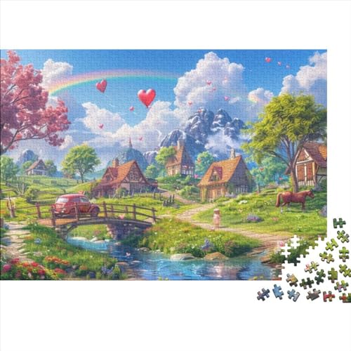 3D-Puzzle 1000 Teile Für Erwachsene Beautiful Countryside 1000-teiliges Puzzle Lernspiele Heimdekorationspuzzle 1000pcs (75x50cm) von CPXSEMAZA