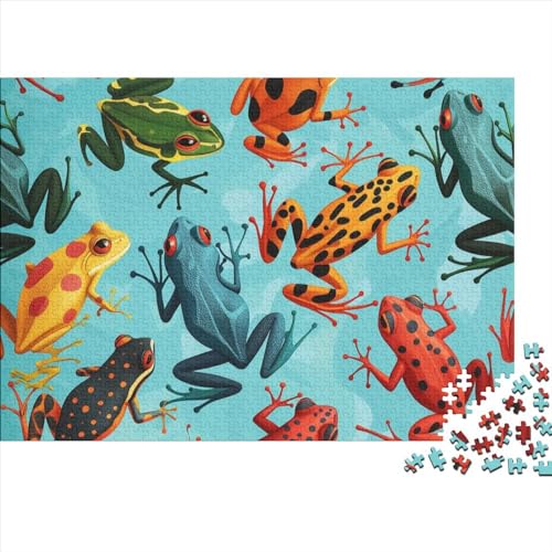 3D-Puzzle 1000 Teile Für Erwachsene Colorful Frog 1000-teiliges Puzzle Lernspiele Heimdekorationspuzzle 1000pcs (75x50cm) von CPXSEMAZA