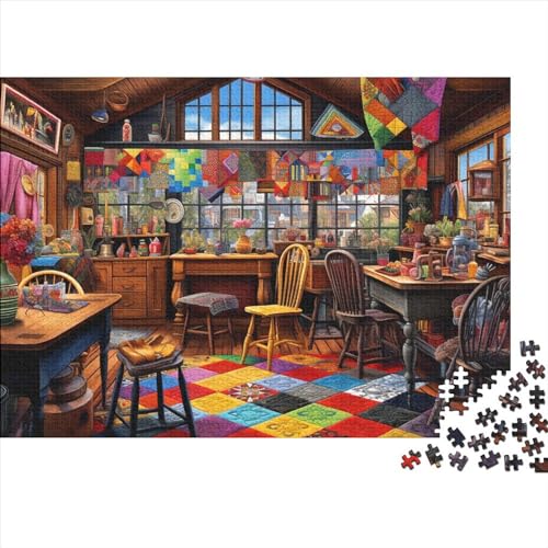 3D-Puzzle 300 Teile Für Erwachsene Colorful Room 300-teiliges Puzzle Lernspiele Heimdekorationspuzzle 300pcs (40x28cm) von CPXSEMAZA