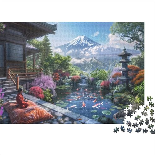 3D-Puzzle 300 Teile Für Erwachsene Koi Landscape 300-teiliges Puzzle Lernspiele Heimdekorationspuzzle 300pcs (40x28cm) von CPXSEMAZA