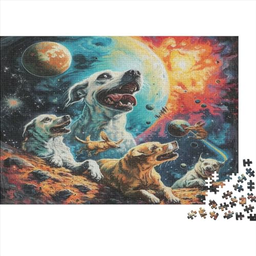 3D-Puzzle 300 Teile Für Erwachsene Space Dog 300-teiliges Puzzle Lernspiele Heimdekorationspuzzle 300pcs (40x28cm) von CPXSEMAZA