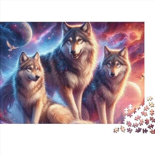 3D-Puzzle Für Erwachsene 1000 Teile Wolf King Family Geschenkideen Für Puzzles Für Erwachsene 1000pcs (75x50cm) von CPXSEMAZA