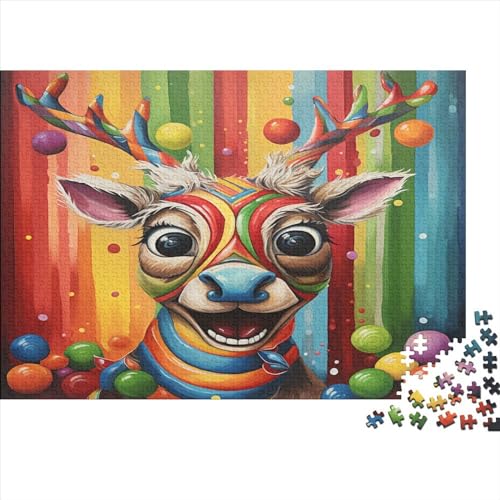 3D-Puzzle Für Erwachsene 300 Teile Colorful Deer Geschenkideen Für Puzzles Für Erwachsene 300pcs (40x28cm) von CPXSEMAZA