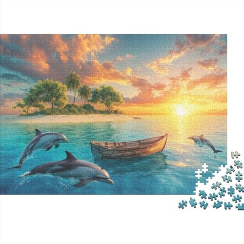 500 Teile Erwachsenenpuzzle Bali Dolphin 500 Teile Holzpuzzle - Einzigartige, Ungewöhnliche Puzzles Mit Geformten Teilen 500pcs (52x38cm) von CPXSEMAZA