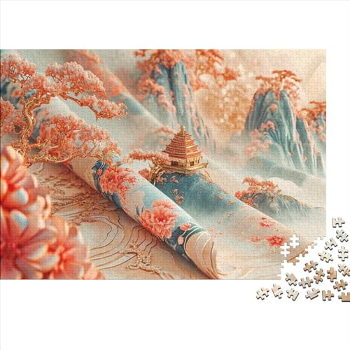 500 Teile Erwachsenenpuzzle Chinese Style Painting Scroll 500 Teile Holzpuzzle - Einzigartige, Ungewöhnliche Puzzles Mit Geformten Teilen 500pcs (52x38cm) von CPXSEMAZA