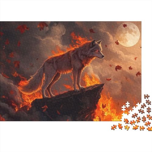 500 Teile Erwachsenenpuzzle Wolf 500 Teile Holzpuzzle - Einzigartige, Ungewöhnliche Puzzles Mit Geformten Teilen 500pcs (52x38cm) von CPXSEMAZA