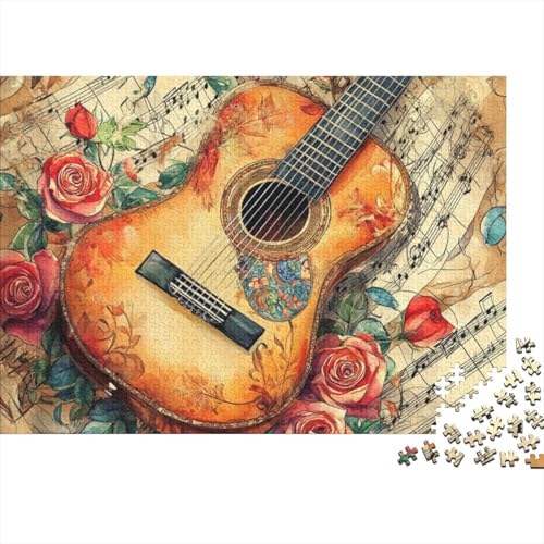 500 Teile Puzzle, Spiele Puzzle Für Erwachsene Und Kinder, Rose Guitar Puzzle, 500-teiliges Puzzle Geschenk 500pcs (52x38cm) von CPXSEMAZA