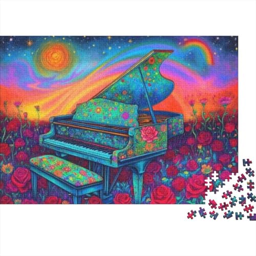 500 Teile Puzzles Holzpuzzle Flowers Piano Puzzlespiele Für Erwachsene 500pcs (52x38cm) von CPXSEMAZA