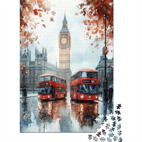 500-teilige Puzzles Für Erwachsene London Bus 500 Teile Puzzle Familienpuzzle Spielzeug Puzzles 500pcs (52x38cm) von CPXSEMAZA