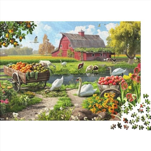 A Day on The Farm Ungelöstes 3D-Puzzle Mit 1000 Teilen Für Erwachsene Und Jugendliche Ab 12 Jahren 1000pcs (75x50cm) von CPXSEMAZA