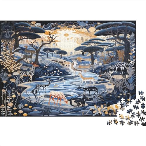 African Landscape Jigsaw Puzzle Für Sohn/Kinder Familie Zusammen 300 Schlafzimmer Dekoration Puzzles Erwachsene 300 Stück Holz Puzzle Spiel Kinder Geschenk 300pcs (40x28cm) von CPXSEMAZA