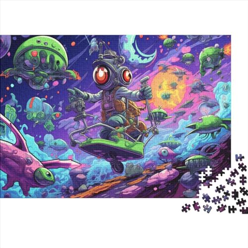 Alien Monster Jigsaw Puzzle Für Sohn/Kinder Familie Zusammen 300 Schlafzimmer Dekoration Puzzles Erwachsene 300 Stück Holz Puzzle Spiel Kinder Geschenk 300pcs (40x28cm) von CPXSEMAZA